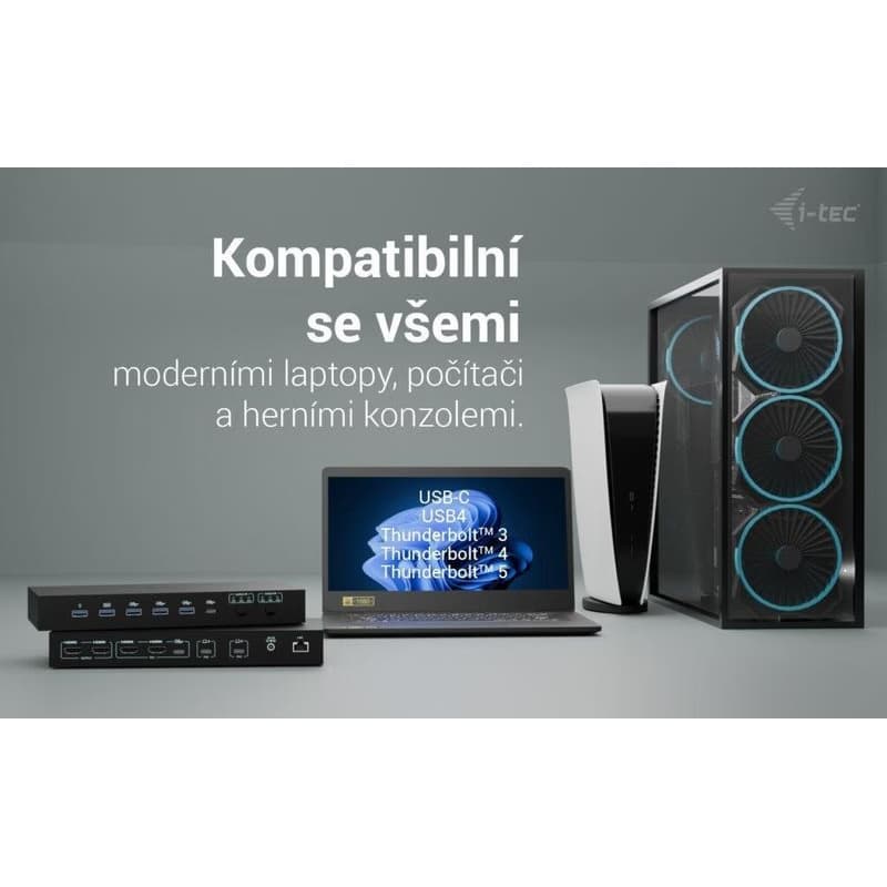 i-tec USB-C KVM Docking station pre 3 Hosts, Dual Display, Power Delivery 1x 92W/2x 65W 5