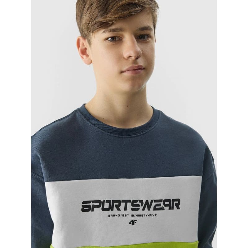 Chlapčenská mikina 4F JUNIOR SWEATSHIRT-4FJWSS24TSWSM0923-72N-LEMON NEON 4