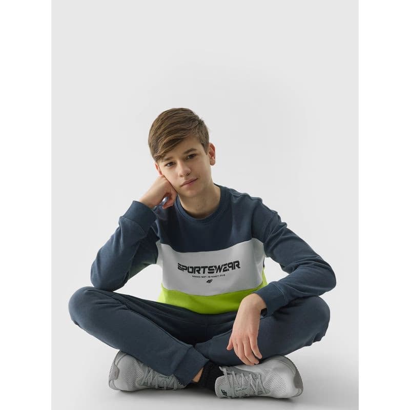 Chlapčenská mikina 4F JUNIOR SWEATSHIRT-4FJWSS24TSWSM0923-72N-LEMON NEON 5