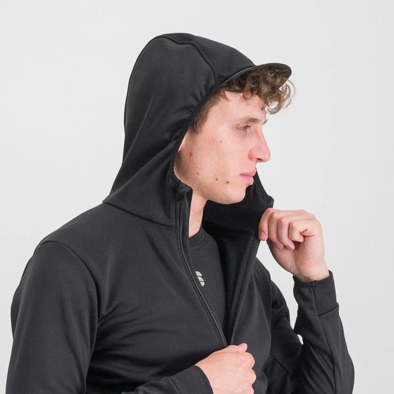 Pánska cyklistická bunda s kapucňou SPORTFUL Metro softshell, black 5