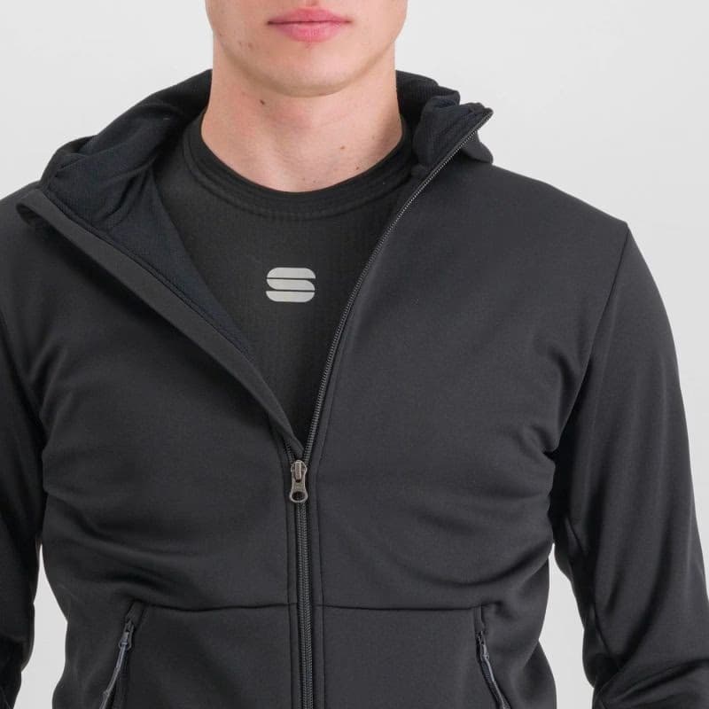 Pánska cyklistická bunda s kapucňou SPORTFUL Metro softshell, black 6