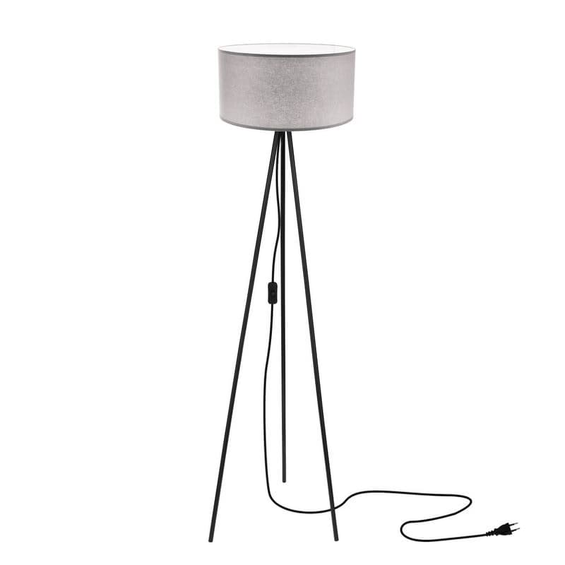 Stojaca lampa SHANTI čierna 1x40W E27 tienidlo sivá