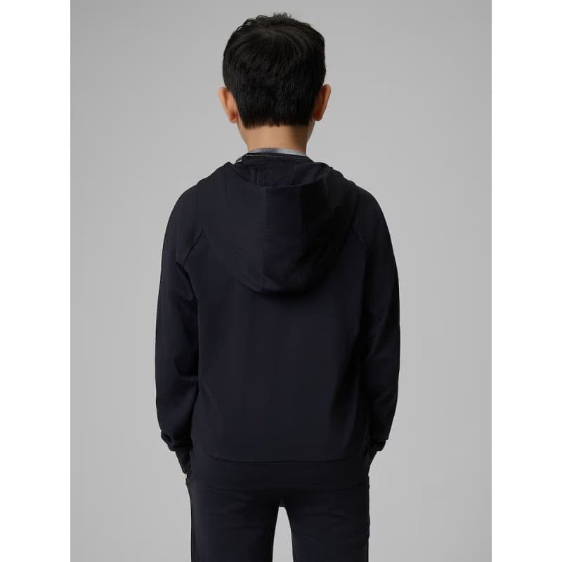 Chlapčenská tréningová mikina so zipsom 4F JUNIOR SWEATSHIRT FNK M690-20S-DEEP BLACK 4