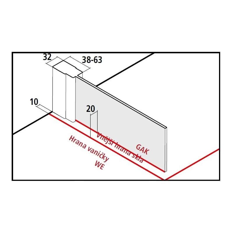 KERMI - Cada XS strieborná lesk Walk-in WALL 1000/2000 číre sklo s CadaClean CKTWF10020VPK CKTWF10020VPK 6