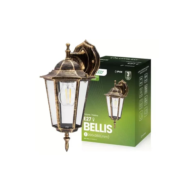 Záhradná lampa BELLIS E27 Patina KD1