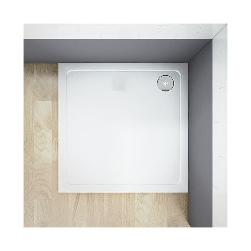 H K - Sprchovací kút štvorcový, SIMPLE BASIC 76x76x185 cm L/P variant, rohový vstup vrátane sprchovej vaničky z liateho mramoru SE-SIMPLE7676-185/THOR-76SQ 2