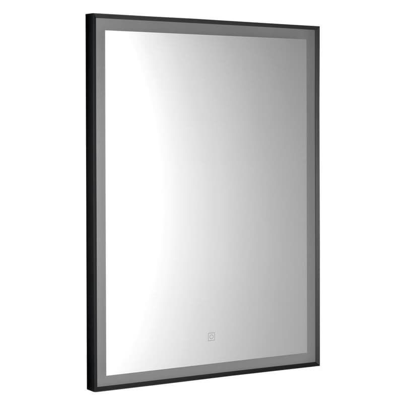 AQUALINE - CORNA zrkadlo s LED osvetlením 60x80cm, dotykový senzor, stmievateľné, čierna mat CN060