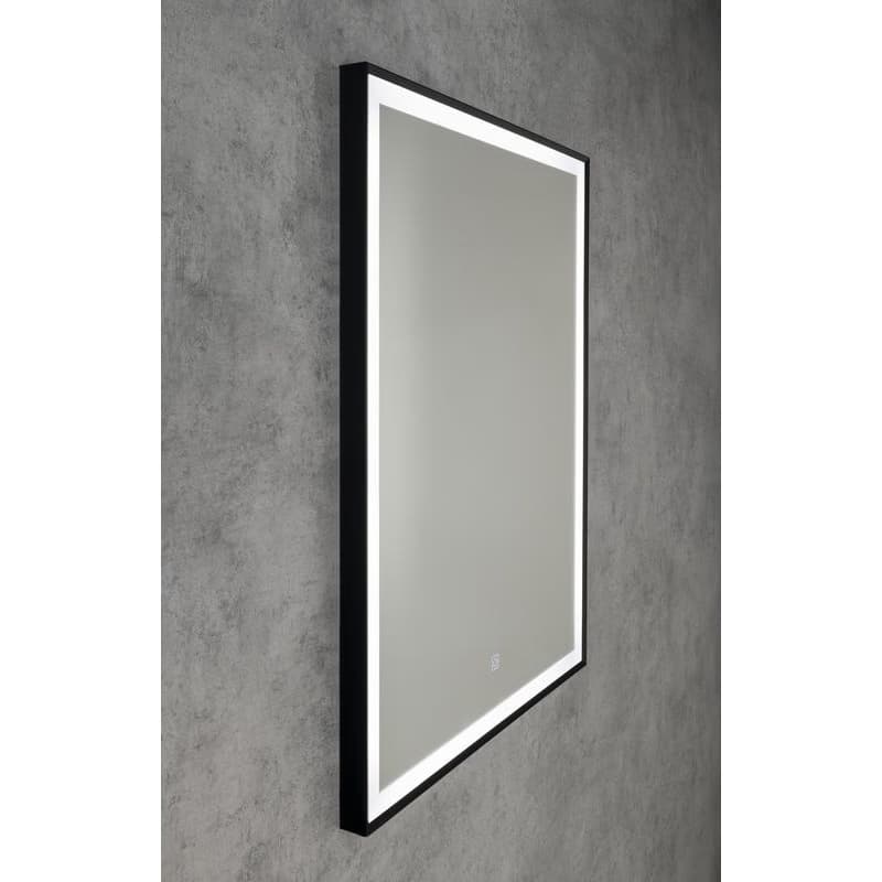 AQUALINE - CORNA zrkadlo s LED osvetlením 60x80cm, dotykový senzor, stmievateľné, čierna mat CN060 5