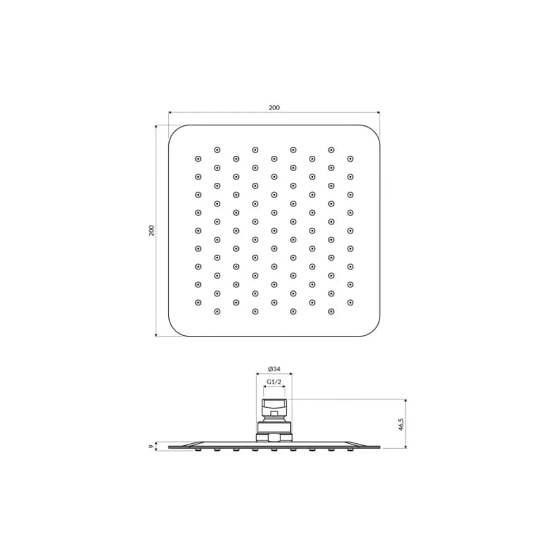 OMNIRES - ULTRA SLIMLINE dažďová sprcha, 20 x 20 cm chróm /CR/ WGU220CR 3