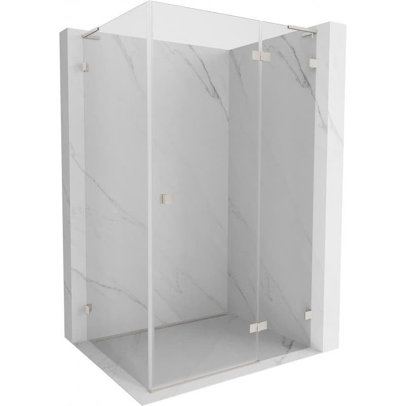 MEXEN/S - Lunar L sprchový kút dvere krídlové pravá 100 x 90, transparent, nikel kartáčovaný 834L-100-090-97-00-P