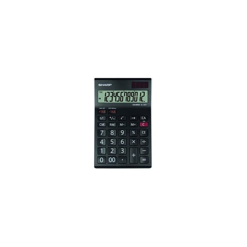 Sharp Kalkulačka EL-125TWH, černo-biela, stolová, dvanásťmiestna