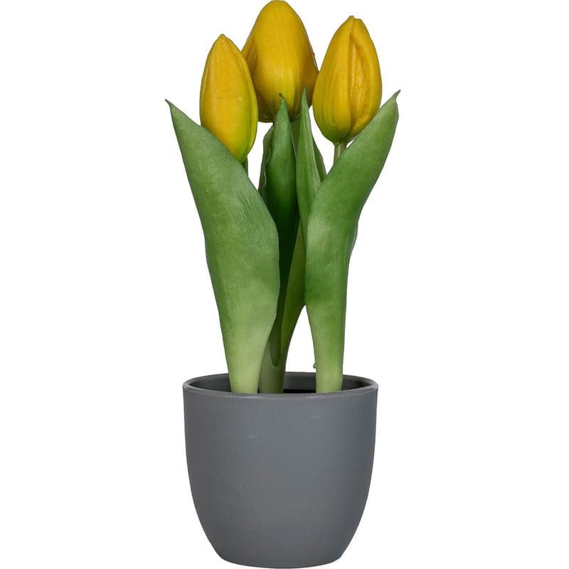 Umelé tulipány v kvetináči, žlté 1