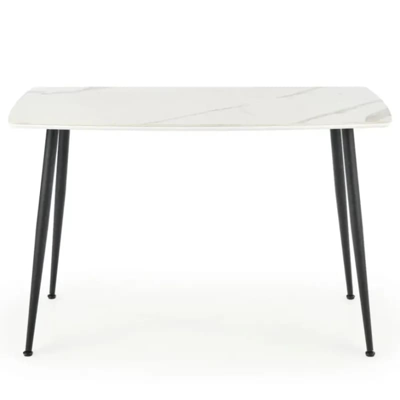 Stôl Marco 120x70 Sklo/Mdf/Oceľ – Biely/Čierna 1