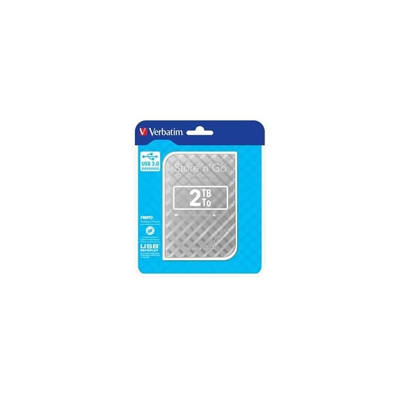Verbatim externý pevný disk, Store N Go, 2.5", USB 3.0 (3.2 Gen 1), 2TB, 53198, striebra 2