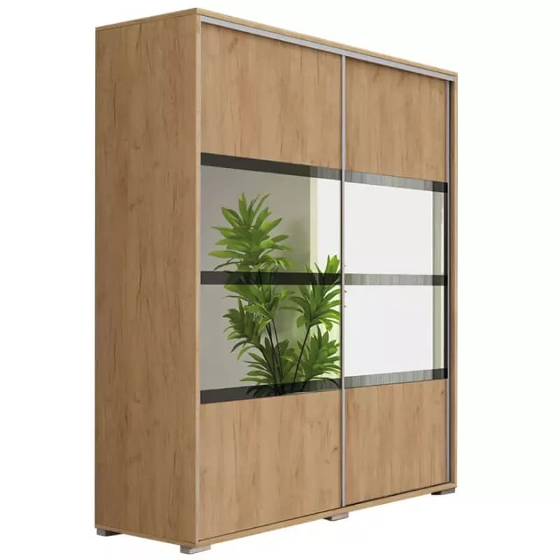 Skriňa Elena A9 kraft zlatá/Lacobel čierna 1