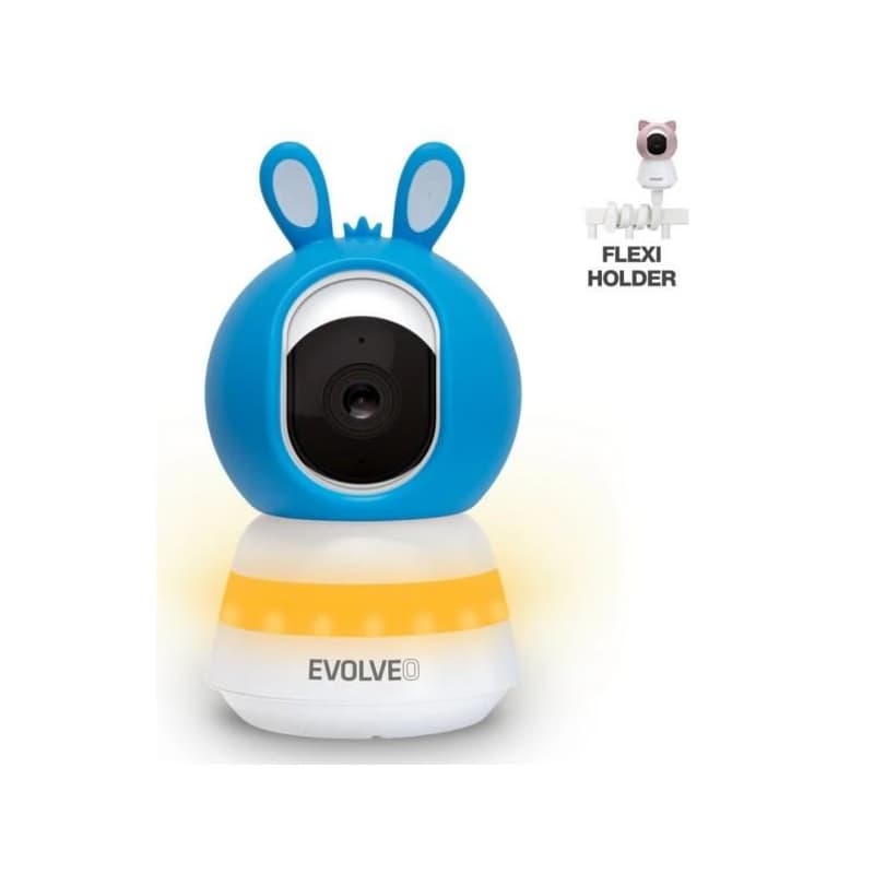 EVOLVEO Baby Monitor LUX- Chytrá 360 ° videoopatrovateľka s nočným videním, detekciou plače a pohybu, modrá