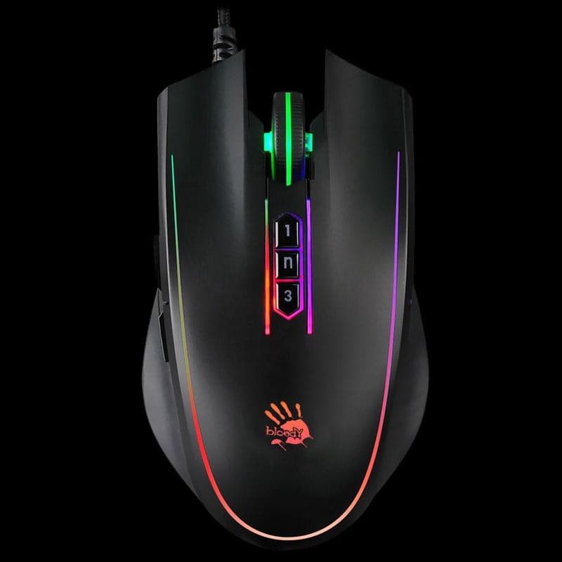 A4tech Bloody Podsvietená herná myš P81S Activated, 8000 DPI, USB, Core 3, čierna