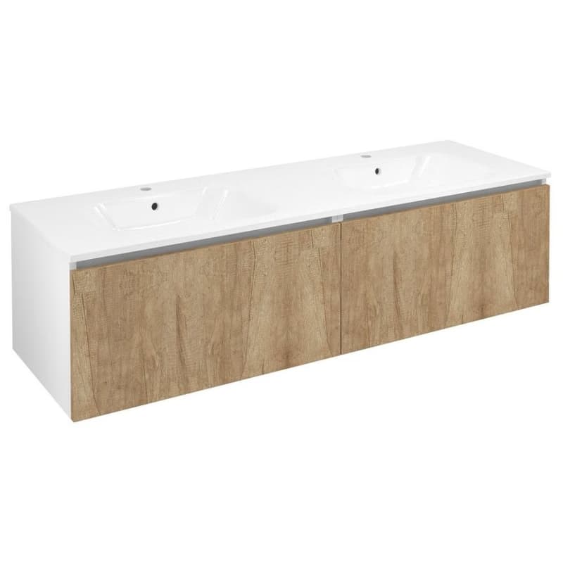 SAPHO - LOREA skrinka 160x46x51,5cm (80+80cm), dub alabama/biela matná LE080-2231-02 1