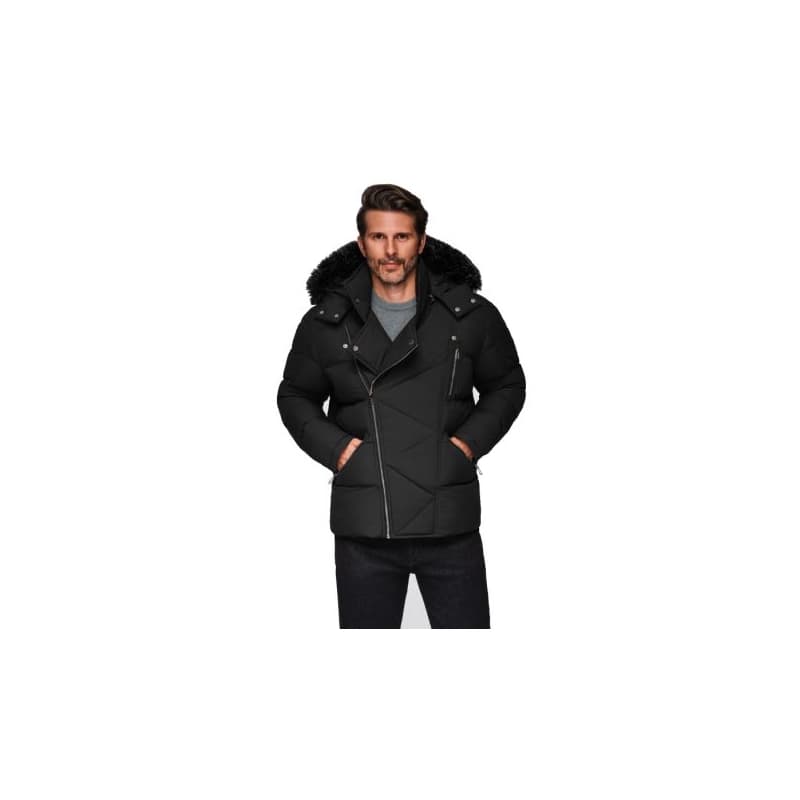 Pánska bunda s kapucňou OMBRE Jacket OM-JAHP-0252 V-1 black 1