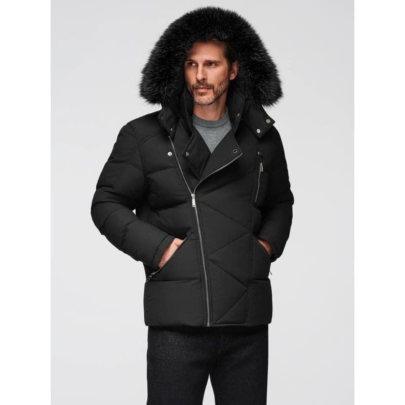 Pánska bunda s kapucňou OMBRE Jacket OM-JAHP-0252 V-1 black 4