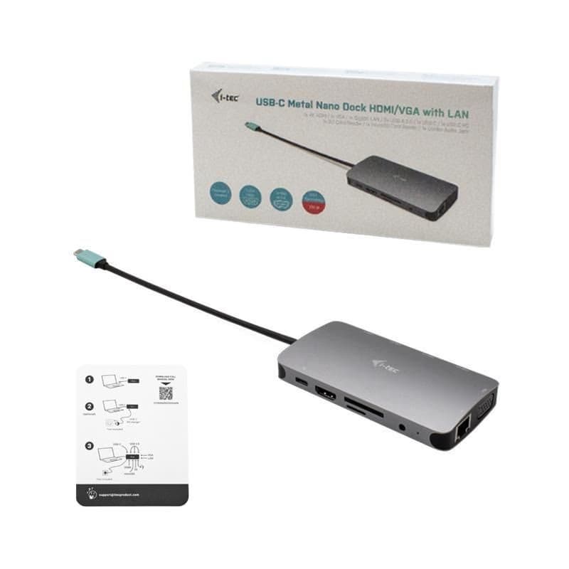 i-tec USB-C Metal Nano Dock HDMI/VGA s LAN + Power Delivery 100W + Charger 100W (bundle) 4