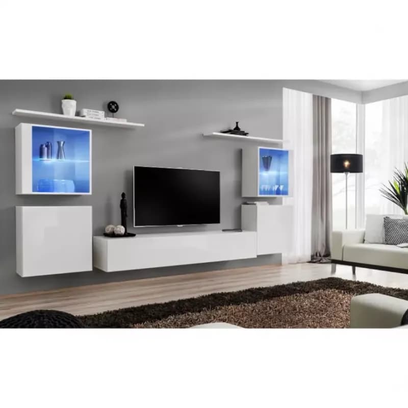 Obývacia stena Switch Sklo +LED XIV Biely 1