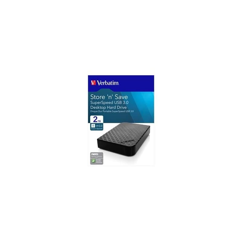 Verbatim externý pevný disk, Store N Save, 3.5", USB 3.0 (3.2 Gen 1), 2TB, 47683, černý 1