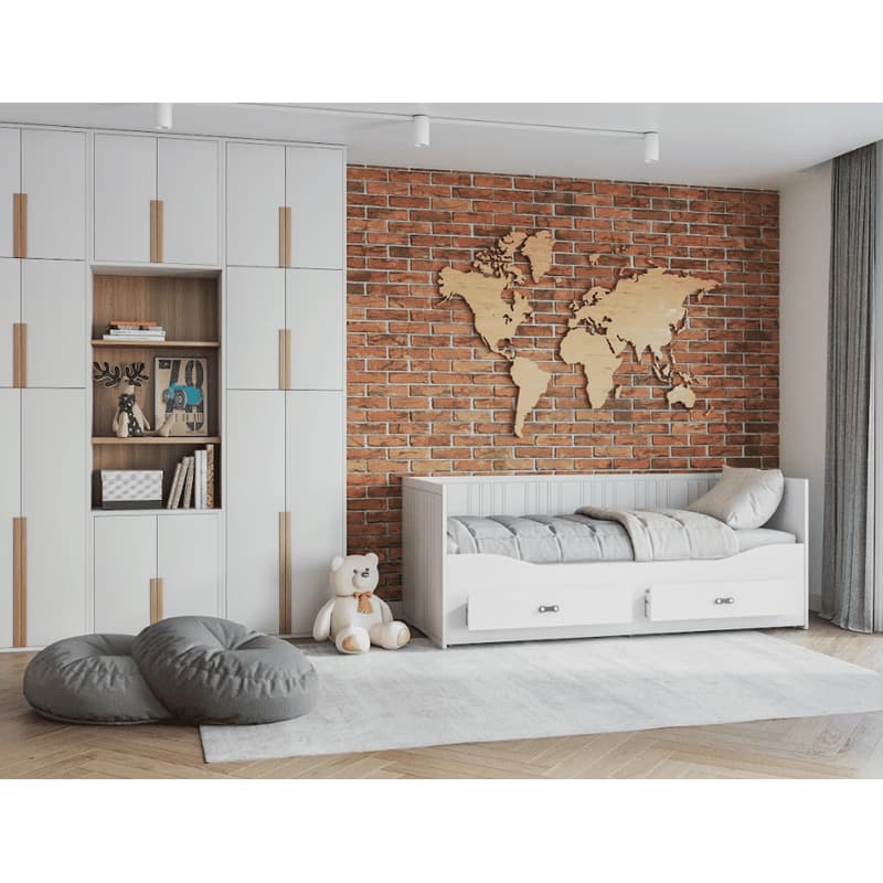 ArtAJ Rozkladacia posteľ EMMELINE s matracom | biela 80 x 200 cm 1