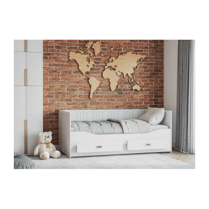 ArtAJ Rozkladacia posteľ EMMELINE s matracom | biela 80 x 200 cm 2