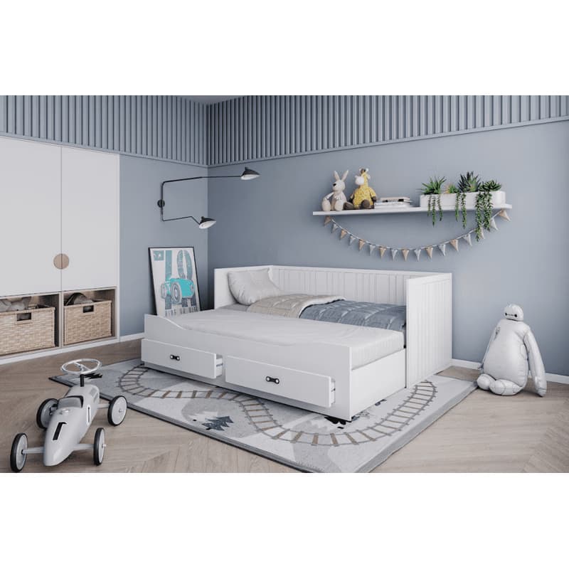ArtAJ Rozkladacia posteľ EMMELINE s matracom | biela 80 x 200 cm 5