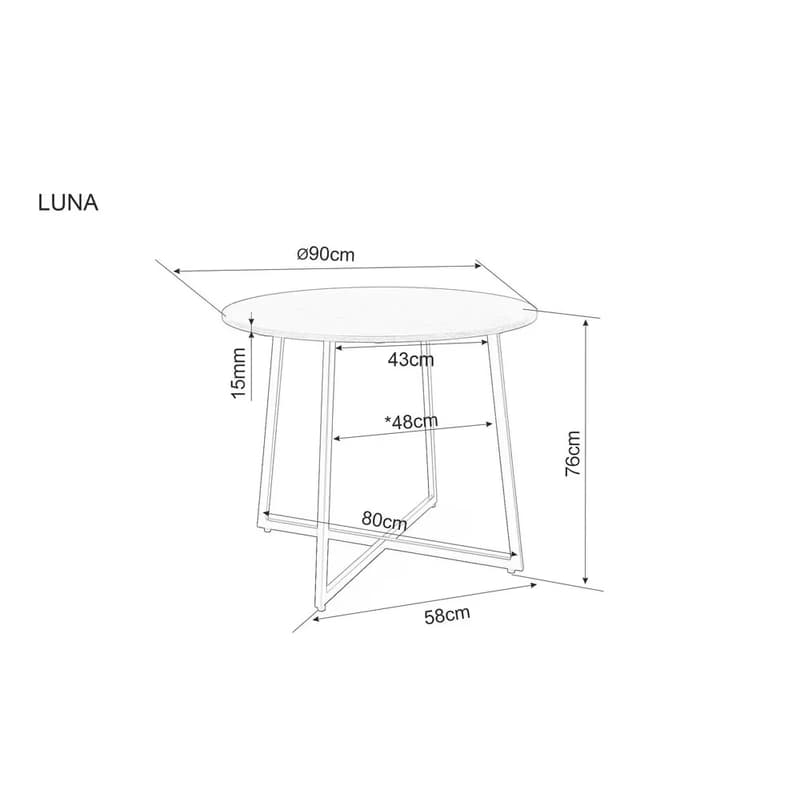 Signal Jedálenský stôl LUNA | dub 90 cm 3