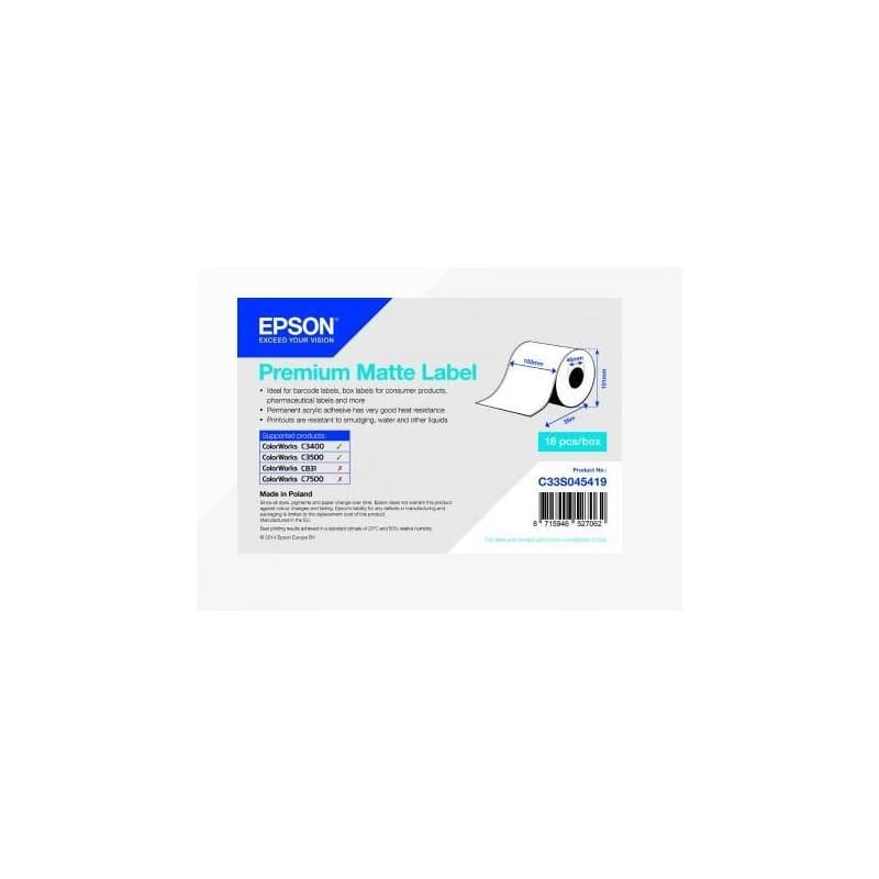 Premium Matte Label Cont.R, 105mm x 35m, MOQ 18ks 1