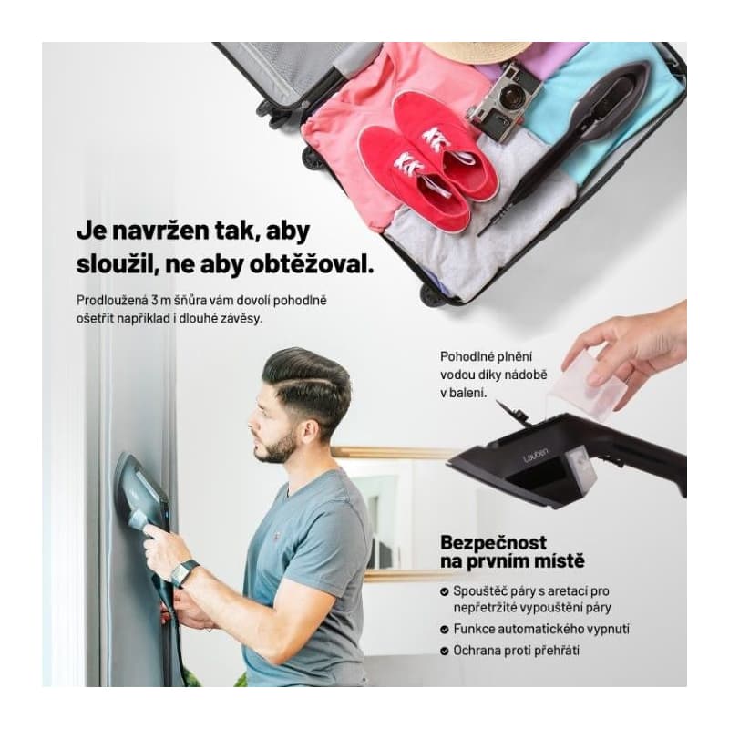 Lauben Handheld Steam Iron 1950BC - cestovný naparovač odevov 3