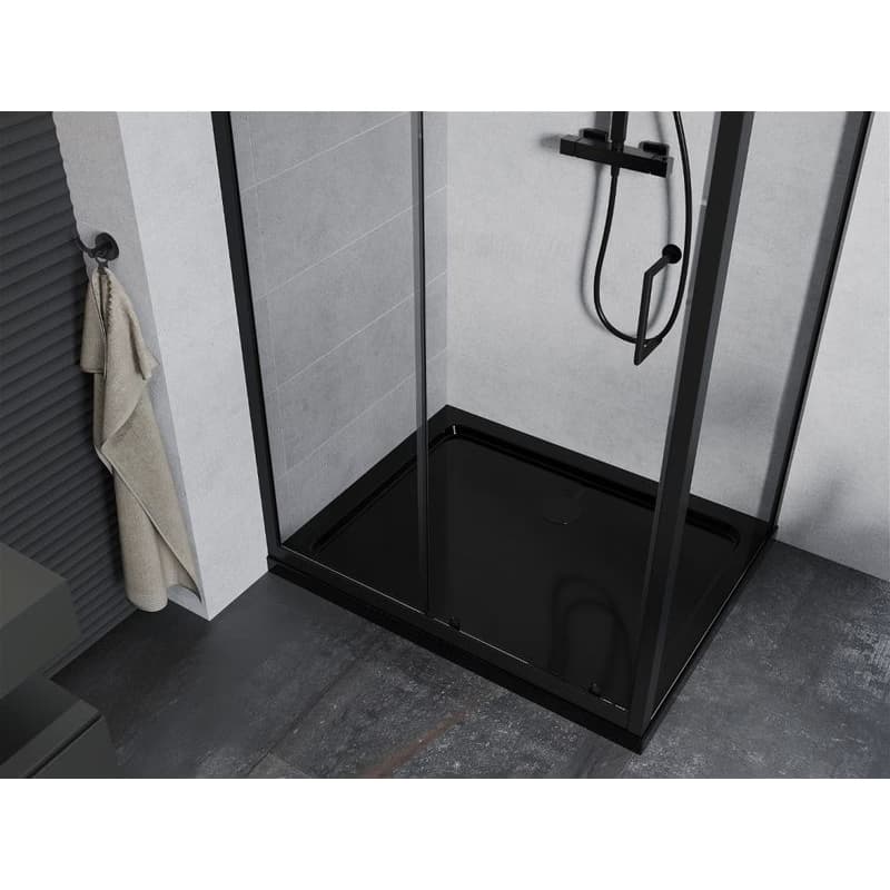 MEXEN/S - Apia Sprchovací kút 140x90, transparent, čierna + vanička so sifónom 840-140-090-70-00-4070B 4