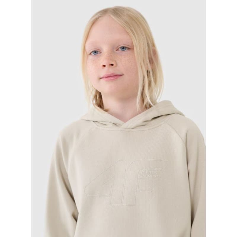 Chlapčenská mikina s kapucňou 4F JUNIOR SWEATSHIRT M1712-12S-CREME 2
