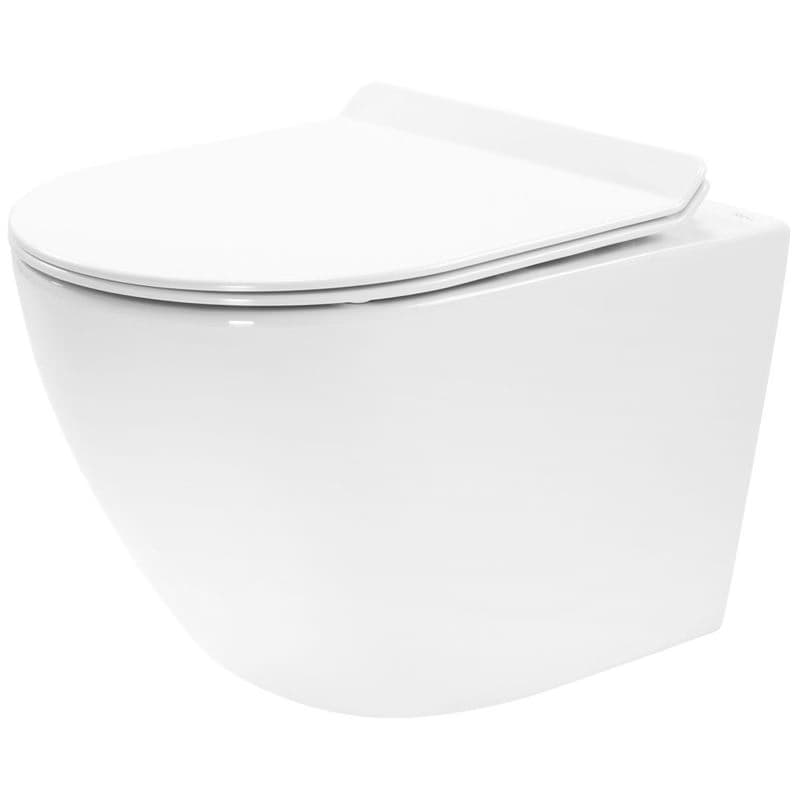 REA - Závesná WC misa Carter so sedátkom SLIM, rimless, biela REA-C1400 1
