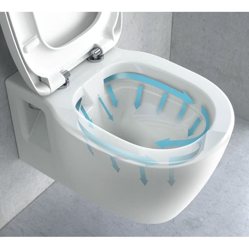 REA - Závesná WC misa Carter so sedátkom SLIM, rimless, biela REA-C1400 3