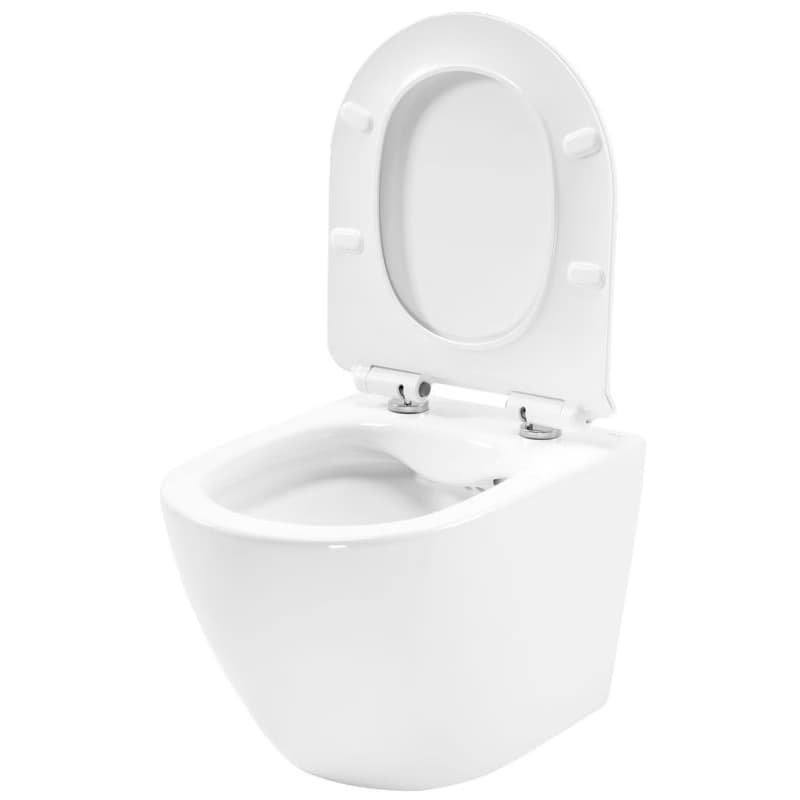 REA - Závesná WC misa Carter so sedátkom SLIM, rimless, biela REA-C1400 6
