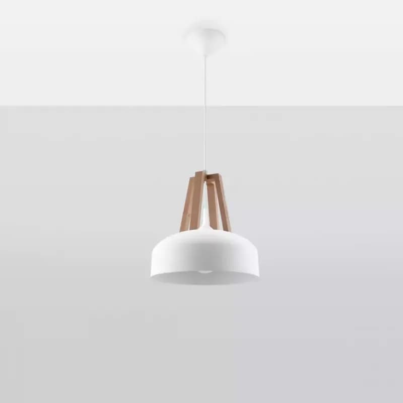 Luster Casco A-0388 biely/prírodné drevo 1