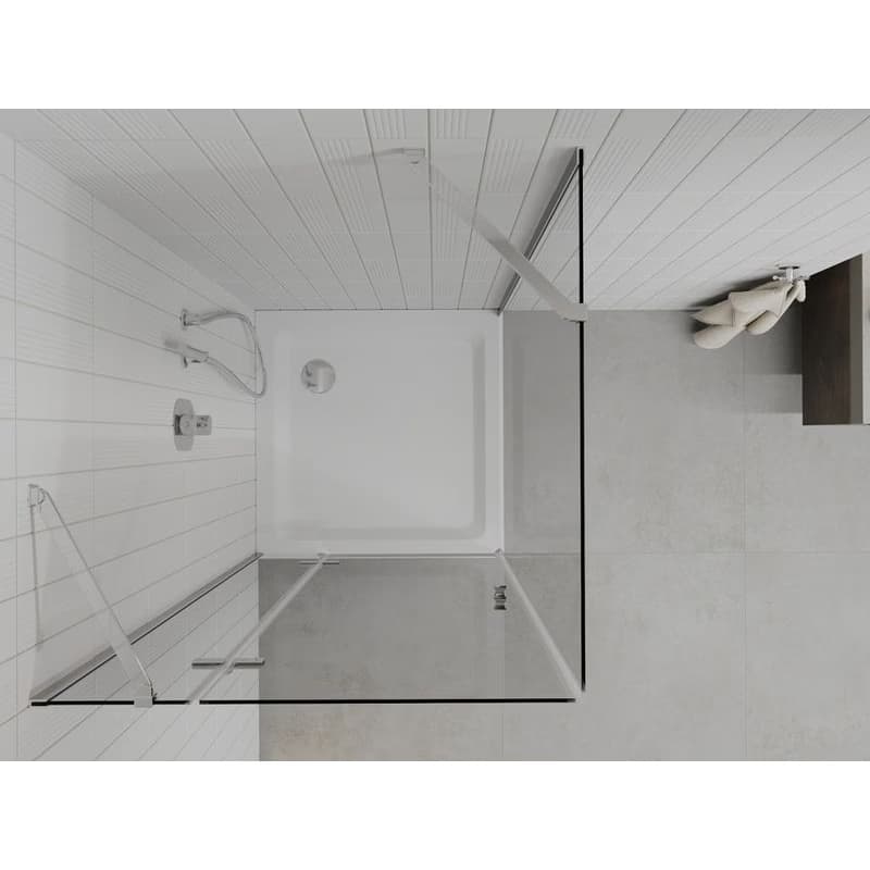 MEXEN/S - Roma sprchový kút 80x80, kyvný, číre sklo, chróm + vanička 854-080-080-01-00-4010 6