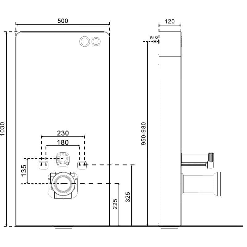 MEXEN - Tex Air G konštrukcia pneumatický predstenový rám pre do WC, biela sklo 61150A-20 2