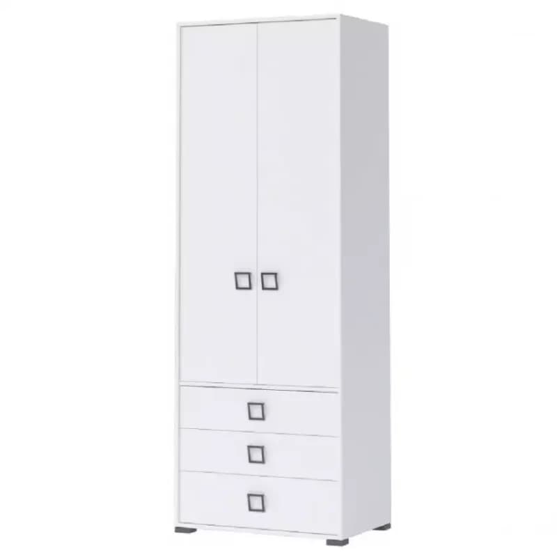 Skriňa 2D3S Kiki P23-BE/KI-15 white/white