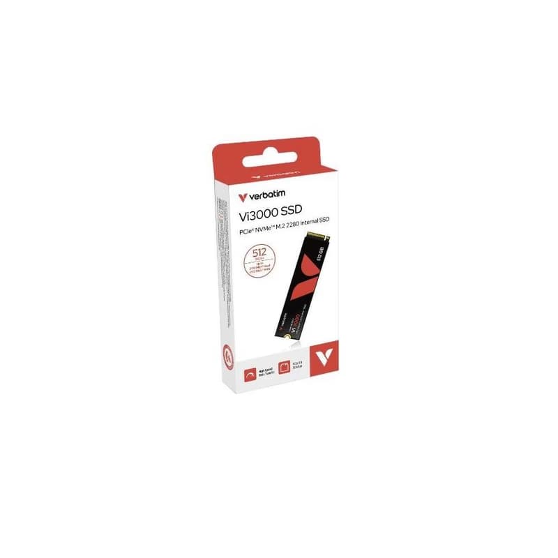 VERBATIM SSD Vi3000 Internal PCIe NVMe M.2 SSD 512GB, W 2500/R 3300 MB/s 5