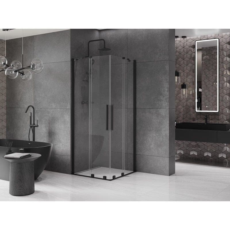 MEXEN/S - Velar Duo štvorcový sprchovací kút 90 x 90, transparent, čierna 871-090-090-02-70 5