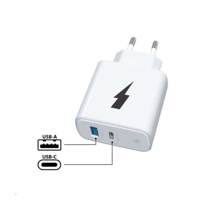 WG - Sieťová nabíjačka 2x USB 38W, 1x USB-C PD 20W + 1x USB-A QC 3.0 18W, biela