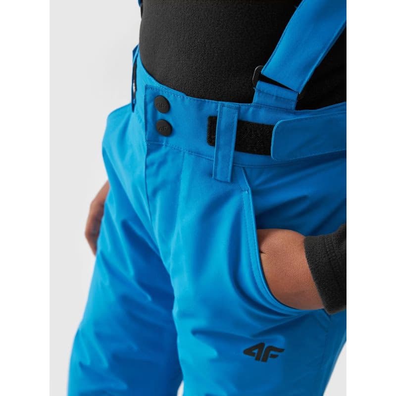 Chlapčenské lyžiarske nohavice 4F JUNIOR TROUSERS FNK-JAW23TFTRM358-35S-TURQUOISE 4