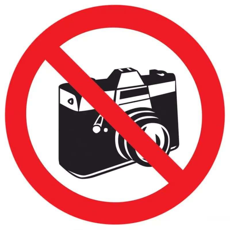 Informačná nálepka – Zákaz fotografovania (symbol) 92x92 mm 1