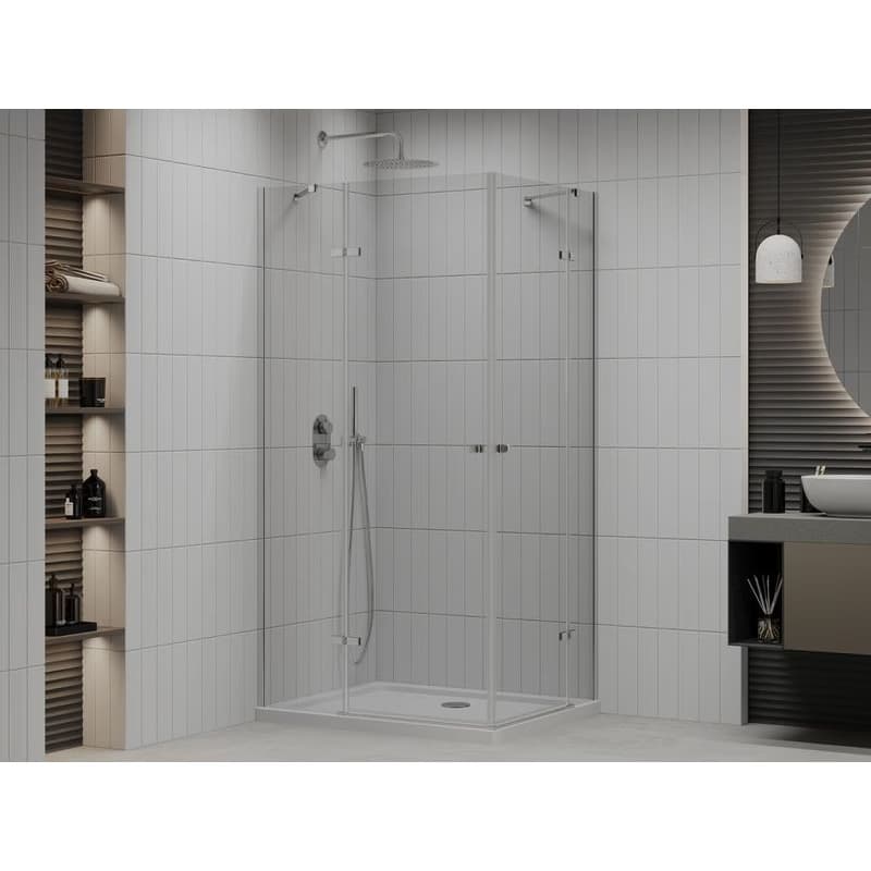MEXEN/S - Roma Duo sprchovací kút 80x70, transparent, chróm + vanička so sifónom 854-080-070-01-02-4010 2