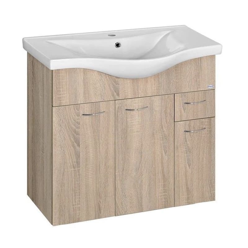 AQUALINE - KERAMIA FRESH umývadlová skrinka 74,5x74x34,7cm, dub platin 50083