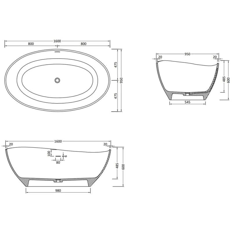Mexen Parma, 160 x 95 cm 57231609500 6
